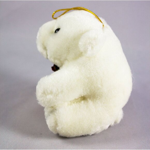 Coca Cola 1997 Polar Bear Plush Christmas Ornament Bow Tie Stocking Coke Bottle - Picture 4 of 5